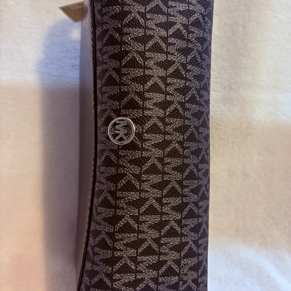 Michael Kors Black and Silver Monogram Pouch - Picture 2 of 4